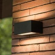 LED buiten wandlamp GEMINI, zwart, 14 cm, IP54, naar boven/naar benede...
