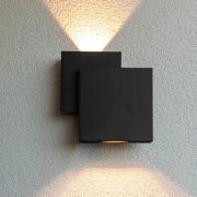 LED buiten wandlamp RIALTO, zwart, 20 cm, IP44, naar boven/naar benede...