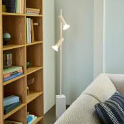 Vloerlamp SET, lichtgrijs, hoogte 160 cm, ijzer/glas, 2-lamps