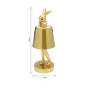Kare LED-batterijlamp Animal Rabbit, goud, IP44, 29 cm