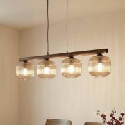 Hanglamp Salvia, bruin/cognac, glas, lengte 95 cm, E14