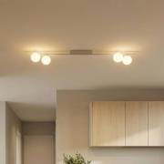 Plafondlamp Imelo, crème, 4-lamps, glas, lengte 140 cm