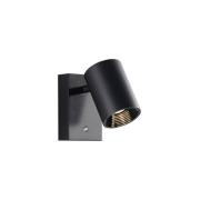 LED wandlamp Melina, zwart, uitval 12 cm, metaal, dimbaar