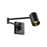 LED wandlamp Melina, zwart, uitval 55 cm, metaal, dimbaar