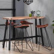Vico bartafel - 125 x 46 x 92 cm - bruin en zwart