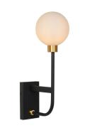 Lucide Berend - wandverlichting - 12 x 19,5 x 39 cm - zwart