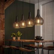 Vico Armor - Hanglamp 4L - 140 x 25 - 150 cm - Zwart bruin