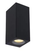 Lucide Zaro - buiten wandlamp - 7,8 x 6,8 x 16 cm - IP44 - zwart