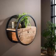 Vico circular - wandschap met lade -Ø 50 x 25 cm - hardhout