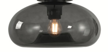 Artdelight Paradise - glazen lampenkap - Ø 28 x 14 cm - gerookt