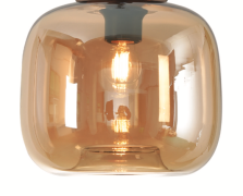 Artdelight Preston - glazen lampenkap - Ø 24 x 20 cm - amber