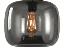 Artdelight Preston - glazen lampenkap - Ø 28 x 26 cm - gerookt