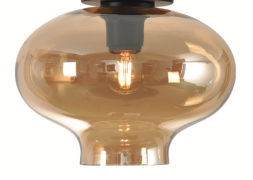 Artdelight Toronto - glazen lampenkap - Ø 26,5 x 18,5 cm - amber