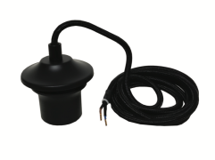 Artdelight pendel zonder plafondplaat -Ø 9 x 300 cm - zwart