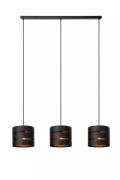 Lucide Rosas - hanglamp 3L - 130 x 26 x 152 cm - zwart en messing