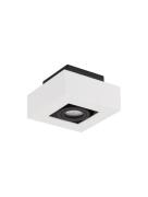 Nova Luce Robin - opbouwspot - 14,5 x 14,5 x 8,6 cm - wit en zwart