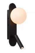 Lucide Kelly - bedlamp - 12 x 14,8 x 32 cm - 3,5W LED incl. - zwart