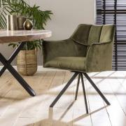 Vico VPE2 - 2 draaibare armstoelen - 62 x 61 x 82 cm - groen velours