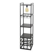 Vico Decorate - wijnrek lamp - 33 x 35 x 132 cm - houtskool