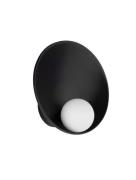 Nova Luce Minim - wandlamp - Ø 23 x 23 cm - zandzwart en opaalglas