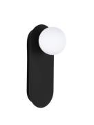 Nova Luce Blob - wandlamp - 12 x 30 x 13 cm - zandzwart en opaalglas