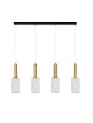 Nova Luce Certa - hanglamp - 90 x 120 x 12,5 cm - helder glas, messing...