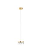 Nova Luce Bion - hanglamp - Ø 15 x 120 cm - 6W LED incl. - messing gou...