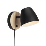 Nordlux Theo - wandlamp - Ø 12,5 x 13 x 20,7 cm - zwart