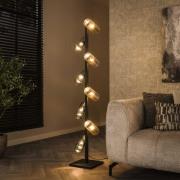 Vico Cylinder Mixed Glass - vloerlamp - 175 cm - zwart