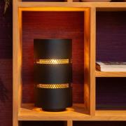 Lucide Rosas - tafellamp - Ø 16 x 30 cm - zwart en messing