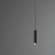 Lucide Floris - hanglamp - Ø 5,9 x 182 cm - zwart en messing