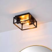 Lucide Carlyn - plafondverlichting - 25 x 25 x 12,6 cm - IP54 - zwart